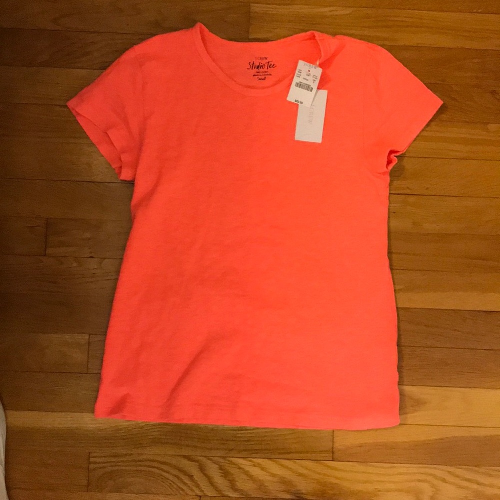 J. Crew neon orange studio tee